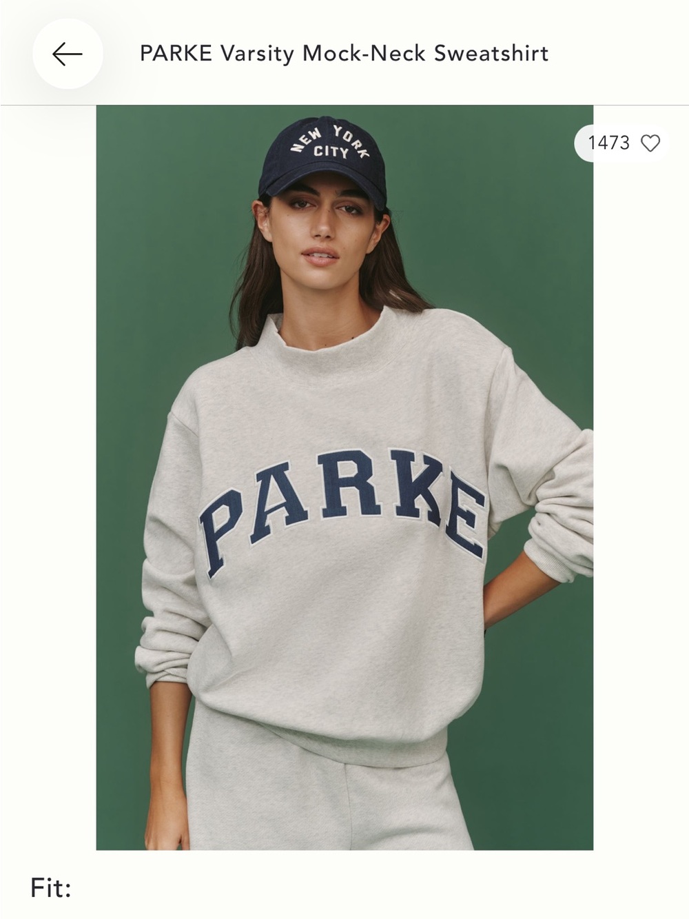 Parke Women's Mock-Neck Sweatshirt in Light Gray